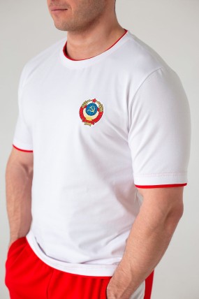 Белая футболка с гербом СССР передняя сторона