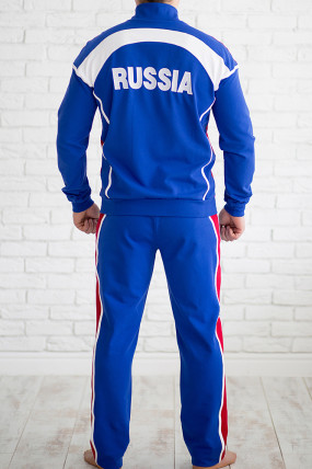 Мужской спортивный костюм с символикой России (Russia) задняя сторона