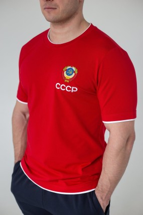 Футболка красная с гербом СССР передняя сторона