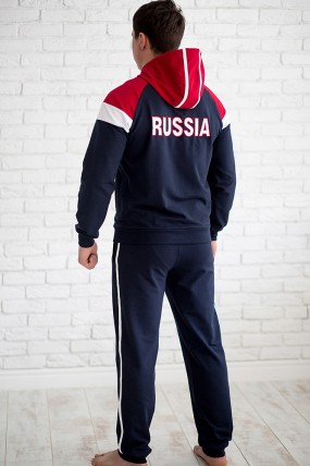 Мужской спортивный костюм с символикой Russia. задняя сторона