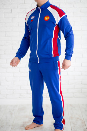 Мужской спортивный костюм с символикой России (Russia) передняя сторона